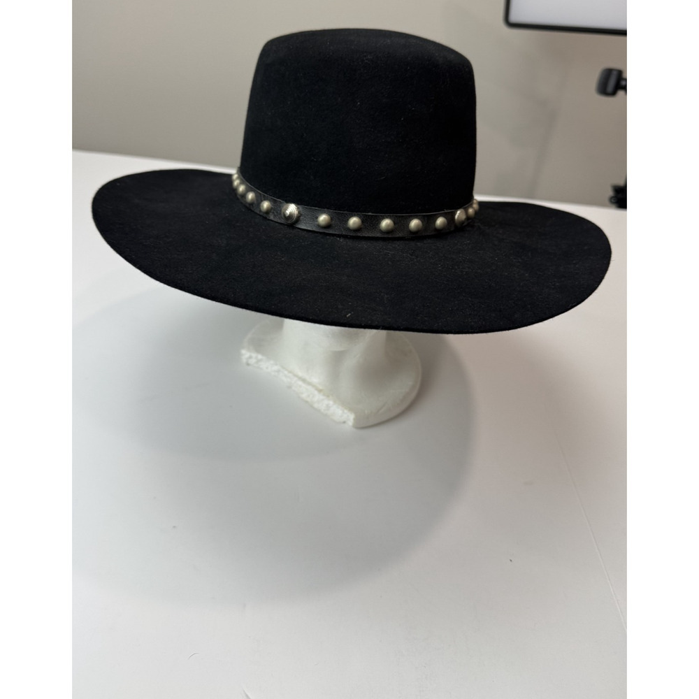Vtg Resistol Stagecoach Black Felt Western Hat Cowboy Hat Studded Festival